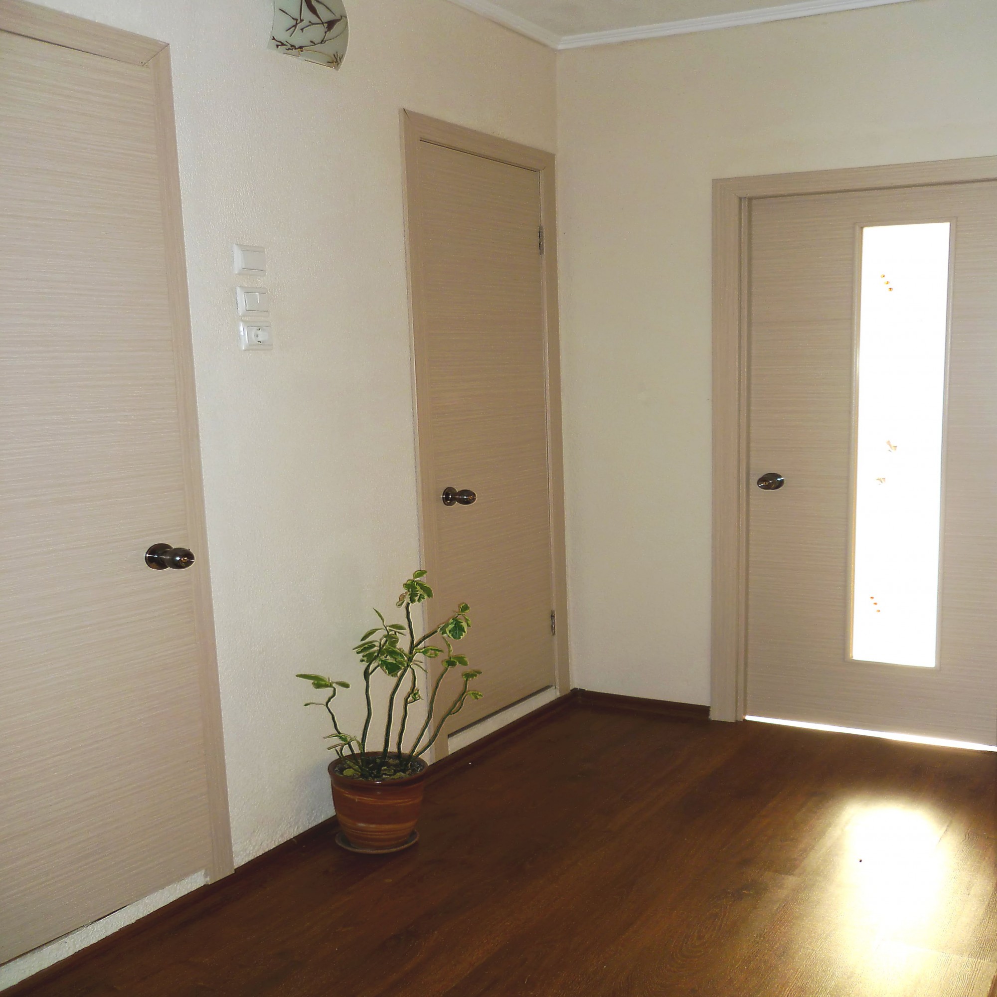 ламинат в интерьере квартиры в сочетании с дверями